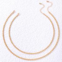 Zinc Alloy Necklace, with 5.5cm extender chain, gold color plated, 2 pieces & fashion jewelry & for woman, golden cm 