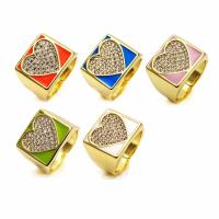Cubic Zirconia Micro Pave Brass Finger Ring, high quality plated, fashion jewelry & micro pave cubic zirconia & for woman & enamel 