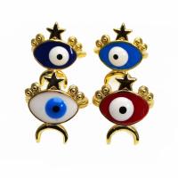 Evil Eye Jewelry Finger Ring, Brass, high quality plated, fashion jewelry & evil eye pattern & for woman & enamel 