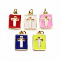 Enamel Brass Pendants, Rectangle, high quality plated, fashion jewelry & for woman 