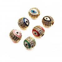 Fashion Evil Eye Beads, Brass, high quality plated, fashion jewelry & micro pave cubic zirconia & for woman & enamel 