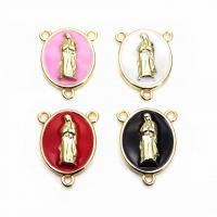Enamel Brass Connector, high quality plated, fashion jewelry & for woman & 1/2 loop 