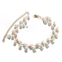 Collar de perlas de plástico, aleación de zinc, con Perlas de plástico ABS, con 10cm extender cadena, chapado en color dorado, Joyería & para mujer, dorado, longitud:31 cm, Vendido por Sarta