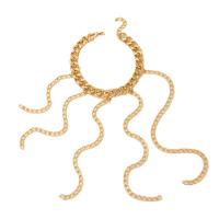 Мода Fringe Neckalace, цинковый сплав, с 6cm наполнитель цепи, плакирован золотом, ювелирные изделия моды & Женский, Золотой, длина:38.5 см, продается PC