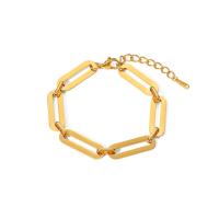 Stainless Steel Chain Bracelets, 304 Stainless Steel, with 5 extender chain, 18K gold plated, fashion jewelry & for woman .5 cm 