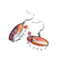 Gemstone Drop Earring, Zinc Alloy, with Glass, antique silver color plated, fashion jewelry & for woman 