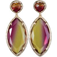 Glass Zinc Alloy Earring, with Glass, fashion jewelry & for woman 53mm 
