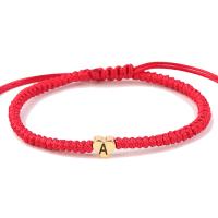 Zinc Alloy Bracelet, with Polyester Cord & Plastic, fashion jewelry & with letter pattern & for woman Approx 7.5-11 Inch 