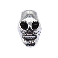 Zinc Alloy Skull Pendants, antique silver color plated, vintage & DIY 
