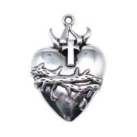 Подвеска- сердце из цинкового сплава, цинковый сплав, Сердце, плакированный цветом под старое серебро, Винтаж & DIY продается PC