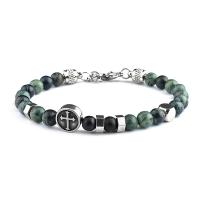 Gemstone Bracelets, with 304 Stainless Steel, with 1.18inch extender chain, fashion jewelry & for man, 6mm Approx 7.68 Inch 
