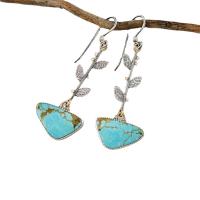 Zinc Alloy Drop Earring, with Synthetic Turquoise, fashion jewelry & for woman 