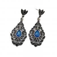 Zinc Alloy Rhinestone Drop Earring, with Opal, antique silver color plated, fashion jewelry & for woman & with rhinestone 