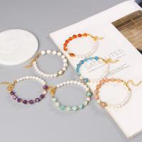 Gemstone Bracelets, Plastic Pearl, with Natural Stone, Adjustable & fashion jewelry & for woman, 8mm,7-8mm Approx 7.48 Inch 