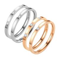 Нержавеющая сталь Rhinestone палец кольцо, Нержавеющая сталь 304, разный размер для выбора & Женский & со стразами, Много цветов для выбора продается PC