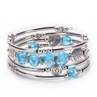 Crystal Bracelets, Brass, with Crystal, fashion jewelry & multilayer & for woman 