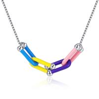 Brass Jewelry Necklace, with 5cm extender chain, platinum color plated, fashion jewelry & for woman & epoxy gel cm 