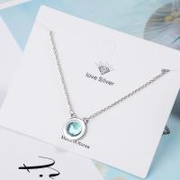 Brass Jewelry Necklace, with Crystal, with 3.5cm extender chain, platinum color plated, fashion jewelry & for woman, 12mm cm 