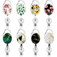 ABS Plastic Badge Holder, with Zinc Alloy, portable & Unisex & retractable 