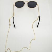 Zinklegierung Brillenkette, mit Kristall, Anti-Skidding & für Frau, goldfarben, Länge:ca. 75 cm, verkauft von PC