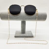 Messing Brillenkette, mit Kunststoff Perlen, Anti-Skidding & für Frau, goldfarben, Länge:ca. 75 cm, verkauft von PC