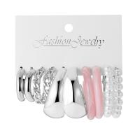 Zinc Alloy Drop Earring, with acrylic rhinestone & Plastic Pearl, 5 pieces & fashion jewelry & for woman 