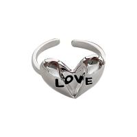 Палец кольцо-латунь, Латунь, плакирован серебром, ювелирные изделия моды & Женский продается PC