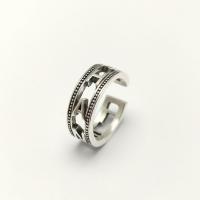 Zinc Alloy Finger Ring, vintage & for woman & hollow, silver color, 7.5mm, Inner Approx 18mm 