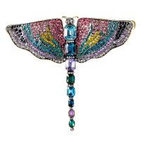 Rhinestone Zinc Alloy Brooch, Dragonfly, plated, fashion jewelry & for woman & with rhinestone 