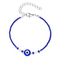 Evil Eye Jewelry Bracelet, Zinc Alloy, with Seedbead, with 2.36inch,1.97inch extender chain, fashion jewelry & evil eye pattern & for woman 10mm,5mm Approx 6.69 Inch 