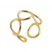 Titanium Steel Finger Ring, 18K gold plated, fashion jewelry & for woman, golden, US Ring 