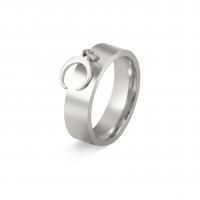 Stainless Steel Finger Ring, 201 Stainless Steel, Moon, Vacuum Ion Plating, fashion jewelry & for woman US Ring 