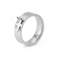 Stainless Steel Finger Ring, 201 Stainless Steel, Cross, Vacuum Ion Plating, fashion jewelry & for woman US Ring 