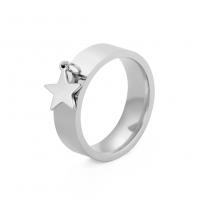 Stainless Steel Finger Ring, 201 Stainless Steel, Star, Vacuum Ion Plating, fashion jewelry & for woman US Ring 