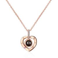 Brass Jewelry Necklace, with 3.5cm extender chain, Heart, plated, fashion jewelry & for woman cm 
