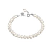 Cultured Freshwater Pearl Brass Bracelet, with Plastic Pearl, with 3cm extender chain, Alphabet Letter, platinum plated, fashion jewelry & for woman & hollow Approx 17 cm 
