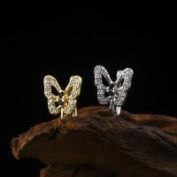 Nose Piercing Jewelry, Brass, Butterfly, plated, Unisex & with rhinestone 1.0-1.2mm 