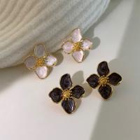 Enamel Zinc Alloy Stud Earring, Flower, fashion jewelry & for woman 26mm 