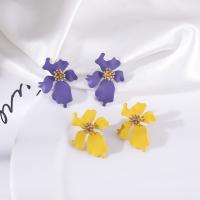 Zinc Alloy Stud Earring, Flower, stoving varnish, fashion jewelry & for woman 22mm 