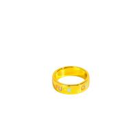 Enamel Stainless Steel Finger Ring, gold color plated, fashion jewelry & for woman 