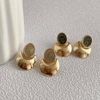 Messing Tropfen Ohrring, goldfarben plattiert, für Frau & Emaille, keine, 16x12mm, verkauft von Paar