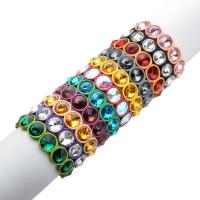 Zinc bracelets en strass en alliage , alliage de zinc, avec strass, Glaçure en porcelaine & unisexe, plus de couleurs à choisir Environ 18 cm, Vendu par PC