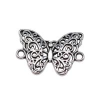 Hollow Zinc Alloy Connector, Butterfly, plated, vintage & DIY & 1/1 loop 
