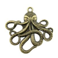 Zinc Alloy Animal Pendants, Octopus, plated, vintage & DIY 