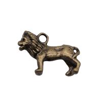 Zinc Alloy Animal Pendants, Lion, plated, vintage & DIY 