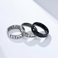 Titanium Steel Finger Ring, polished, fashion jewelry & for man 6mm 