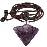 Gemstone Necklaces, with Nylon Cord, Pyramidal, Adjustable & for woman Approx 18.11-31.5 Inch 