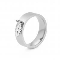Stainless Steel Finger Ring, 201 Stainless Steel, Leaf, Vacuum Ion Plating, fashion jewelry US Ring 