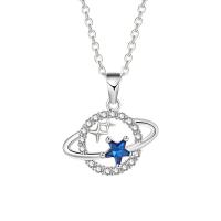 Rhinestone Brass Necklace, with 5cm extender chain, platinum plated, for woman & with rhinestone & hollow Approx 40 cm 