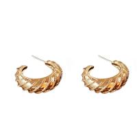 Zinc Alloy Stud Earring, Letter C, gold color plated, fashion jewelry & for woman 